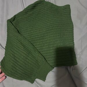 SHEIN Olive Green Ribbed Turtleneck Sweater